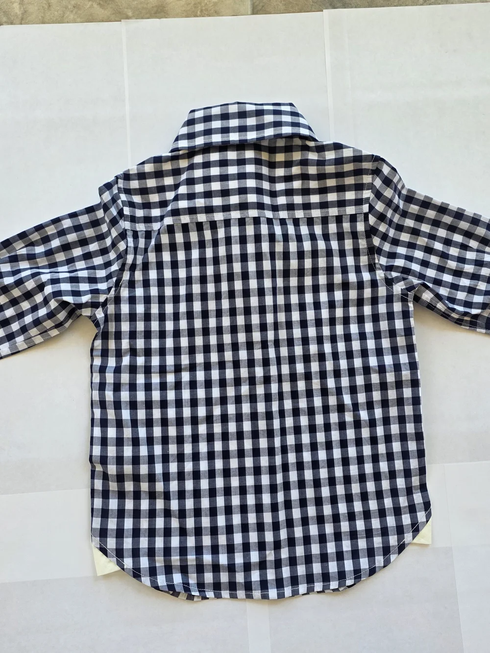 NWT 3T Navy & White Gingham Shirt with Black Socks by Gap